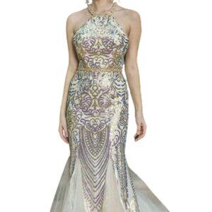 NWT Dancing Queen 4219 Evening Dress Gold in Size S